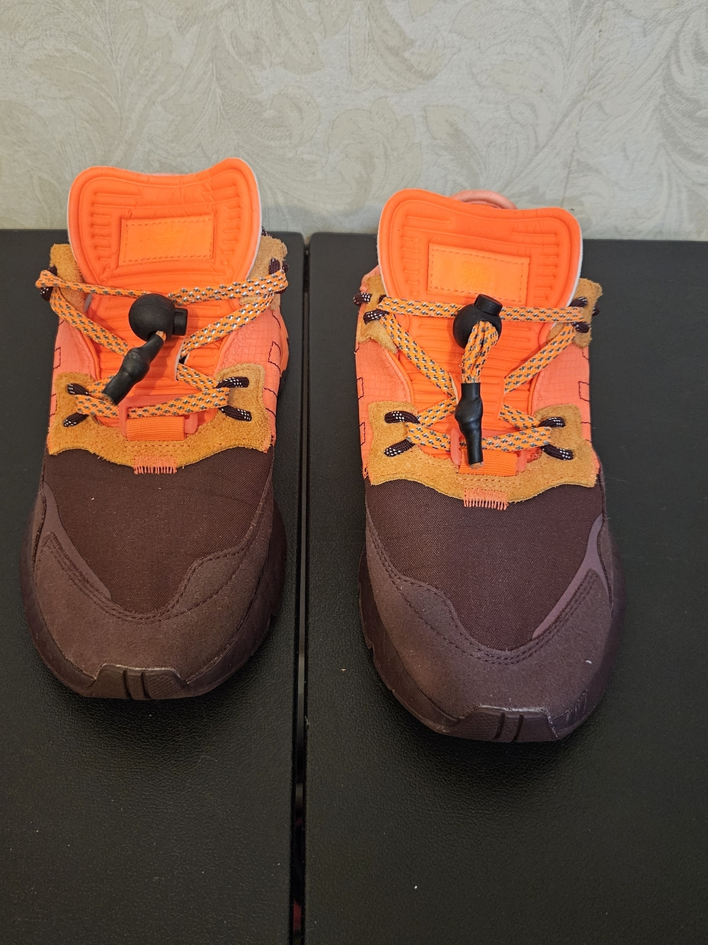 Ivy Park + Adidas Nite Jogger Kids Orange and Maroon Lace-Lock Sneakers